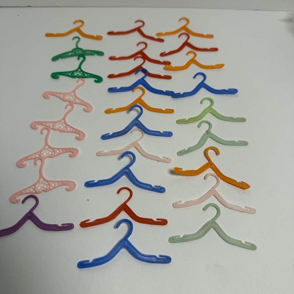 Barbie Doll Clothing Hangers Assorted Styles And  Colors Vintage Lot Of 28